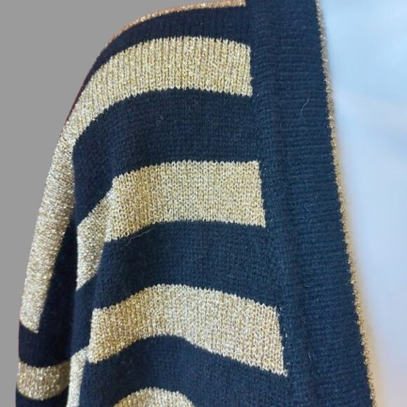 Gold and Black Striped Sweater Size 1X - Picture 3 of 6